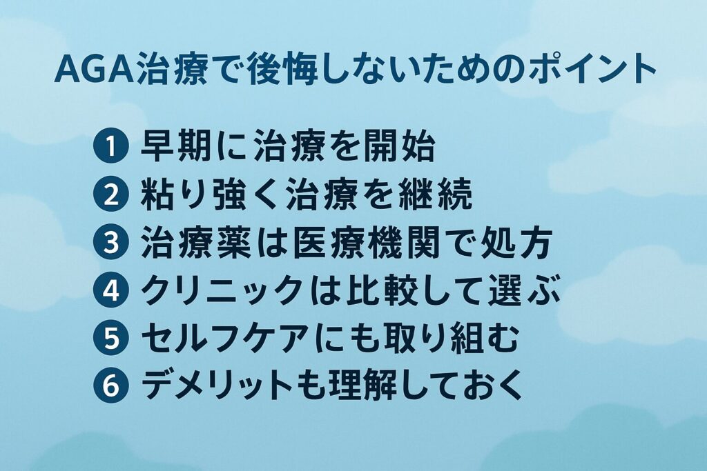 AGA治療で後悔しないためのポイントが分かる画像