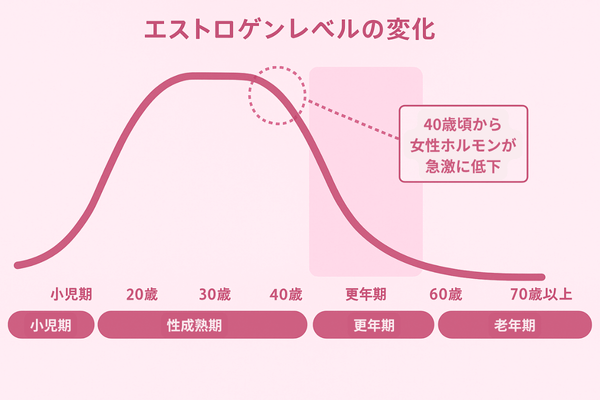 加齢に伴うホルモンバランスの乱れが分かる画像