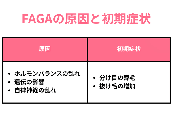 FAGAの原因と初期症状が分かる画像