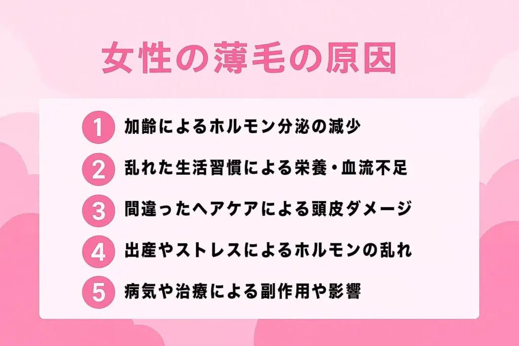 女性の薄毛の原因が分かる画像