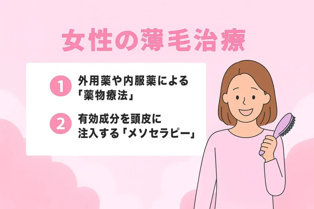 女性の薄毛治療が分かる画像