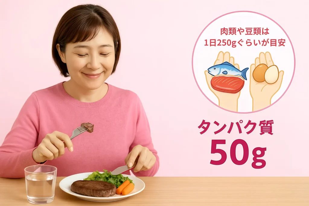 髪に良いタンパク質の量が分かる画像