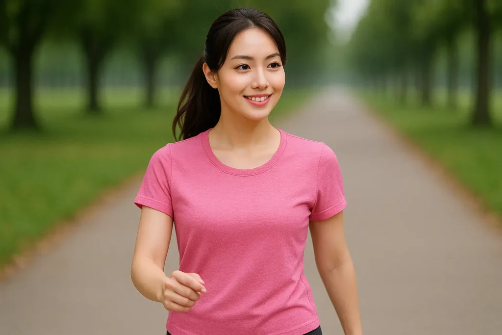 ウォーキングをしている女性の画像
