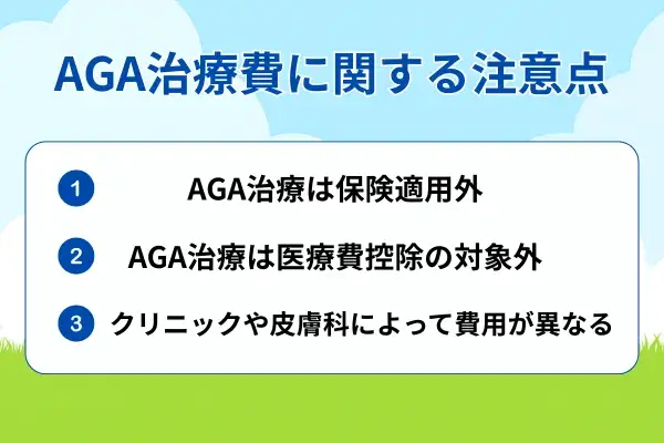 AGA治療費に関する注意点が分かる画像