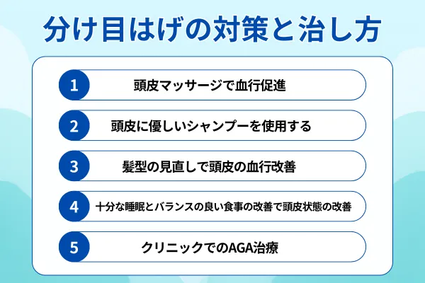 分け目はげの対策と治し方が分かる画像