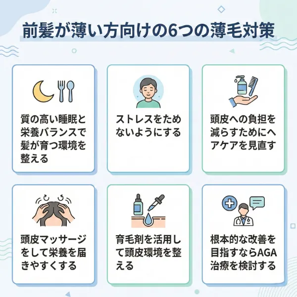 前髪が薄い方向けの6つの薄毛対策