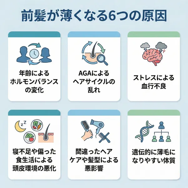 前髪が薄くなる6つの原因