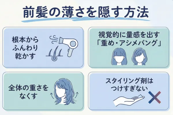 前髪の薄さを隠す方法