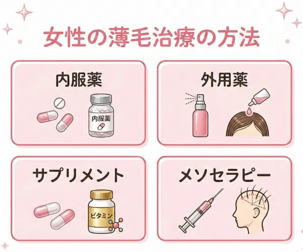女性の薄毛治療の方法