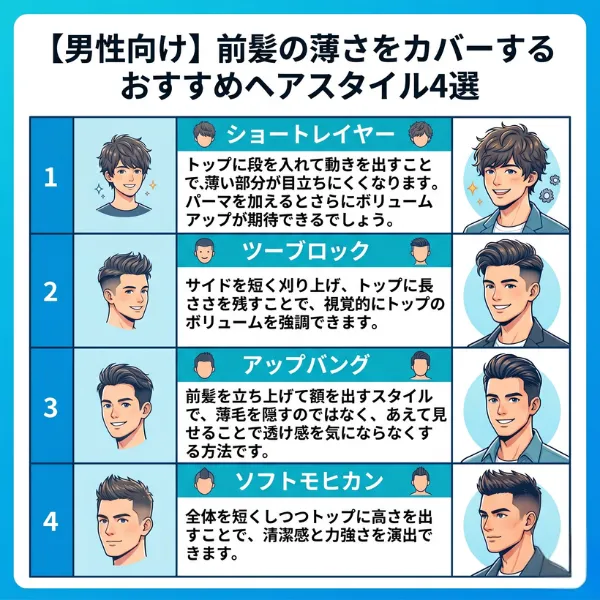 【男性向け】前髪の薄さをカバーするおすすめヘアスタイル
