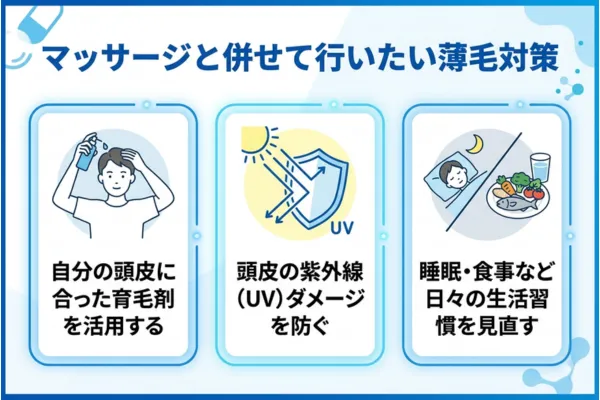 マッサージと併せて行いたい薄毛対策