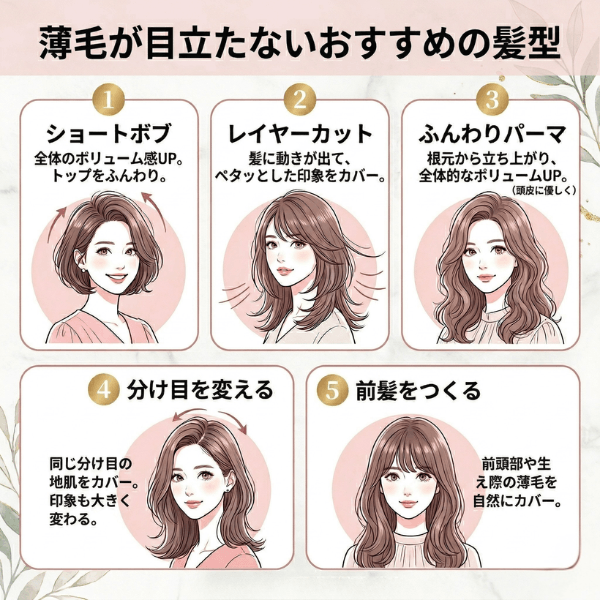 薄毛が目立たないおすすめの髪型