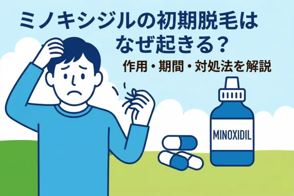 ミノキシジルの初期脱毛はなぜ起きる？作用・期間・対処法を解説